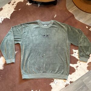 Boys Lie Twin Flame Green Velour Crewneck